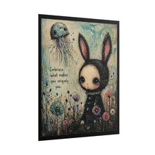Load image into Gallery viewer, Rolled Poster — Cute Goth Bunny Art Print "Embrace What Makes You Uniquely You"
