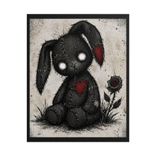 Load image into Gallery viewer, Rolled Poster — Gothic Cute Stitched Bunny with Heart &amp; Rose Wall Art
