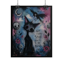 Load image into Gallery viewer, Not Every Star Wants to Be Found Rolled Poster — Gothic Whimsical Cat Fantasy Wall Art
