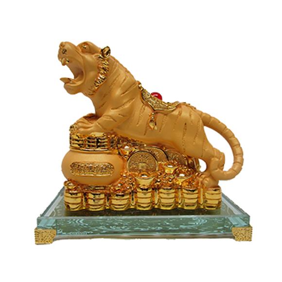 GOLD TIGER ON TREASURE POT