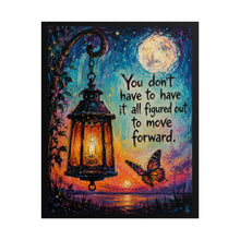 Load image into Gallery viewer, "Move Forward" Lantern &amp; Butterfly Motivational Poster – Whimsical Wall Art Print
