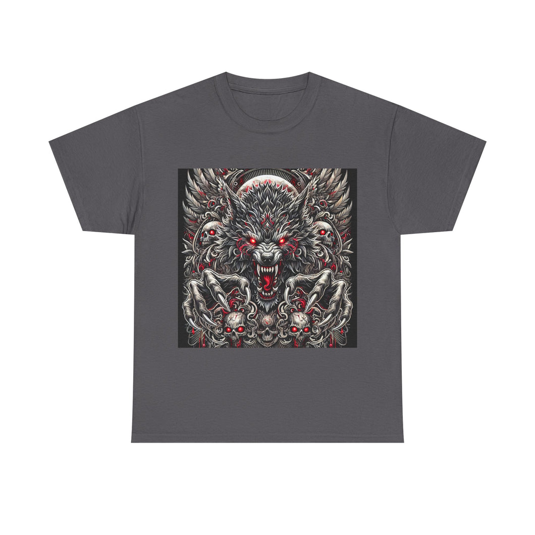 Werewolf Flames Skulls Wolf T-Shirt - Size S - 5XL