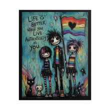 Load image into Gallery viewer, Emo Pride Trio Art Print - "Life Is Better When You Live Authentically As You"
