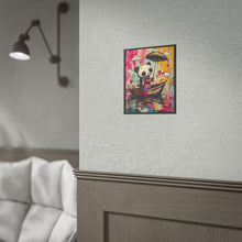 Load image into Gallery viewer, Panda in Boat Art Poster — Cute Colorful Rainy-Day Illustration (Rolled Poster)
