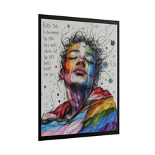 Load image into Gallery viewer, "The Right Path" Pride Art | Fine Line Sketch Serene Closed Eyes Poster
