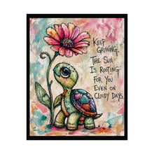 Load image into Gallery viewer, Rolled Poster — Cute Turtle Art Print with "Keep Growing" Inspirational Quote
