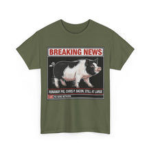 Load image into Gallery viewer, Chris P. Bacon Runaway Pig Breaking News T-Shirt - Size S - 5XL
