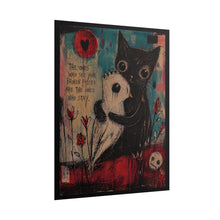 Load image into Gallery viewer, Rolled Poster — Cute Gothic Cat Hugging Ghost Print ("The Ones Who Stay")
