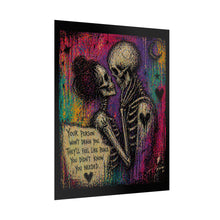 Load image into Gallery viewer, Rolled Poster — Colorful Gothic Skeleton Couple "Your Person" Love Art Print
