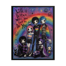 Load image into Gallery viewer, Vibrant Pastel Goth Pride Wall Art - "Life Is Better When You Get To Be You"
