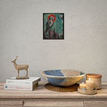 Load image into Gallery viewer, Rolled Poster — Dark Surreal Crow Art Print with Quote: “People Fight to Survive…”
