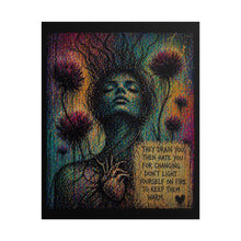 Load image into Gallery viewer, Emotive Surreal Heart Poster – "They Drain You..." Rolled Art Print
