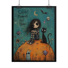 Load image into Gallery viewer, Collect Moments, Not Things — Gothic Inspirational Pumpkin Poster
