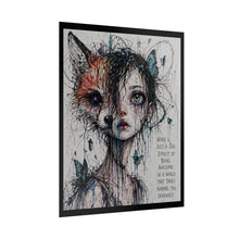 Load image into Gallery viewer, Surreal Fox-Girl Art Poster – "Weird Is Just a Side Effect" Rolled Wall Art
