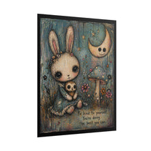 Load image into Gallery viewer, Rolled Poster — Cute Bunny Moon Illustration with 'Be Kind to Yourself' Quote
