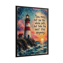 Load image into Gallery viewer, Motivational Lighthouse Canvas Art – Inspirational Quote Ocean Wall Decor
