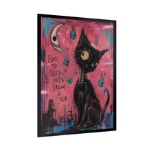 Load image into Gallery viewer, Even the Quietest Souls Dream in Color Rolled Poster — Gothic Whimsical Cat Fantasy Wall Art
