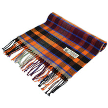 Load image into Gallery viewer, Checkers Cashmere Feel Scarf 12-pack Orange/purple/blk
