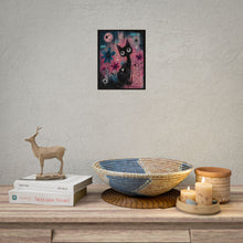 Load image into Gallery viewer, Rolled Poster — Whimsical Black Cat Art Print with 'You Are Worthy' Quote
