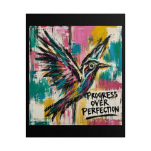 Load image into Gallery viewer, Progress Over Perfection – Colorful Abstract Bird Canvas Art
