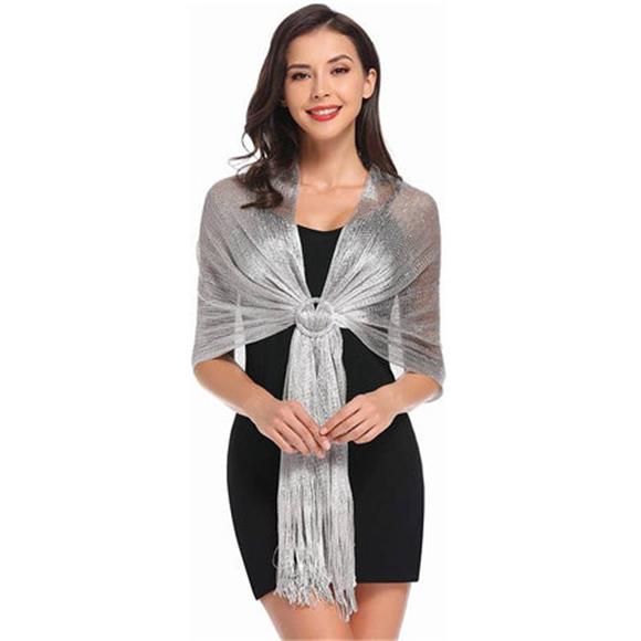 Lightweight Metallic Fish Net Scarf, Party Scarf