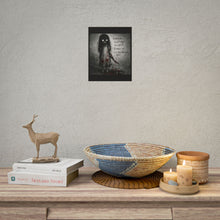 Load image into Gallery viewer, Horror Poster — Creepy Girl with Knife &amp; Quote "Hurting me... doesn't make you special"
