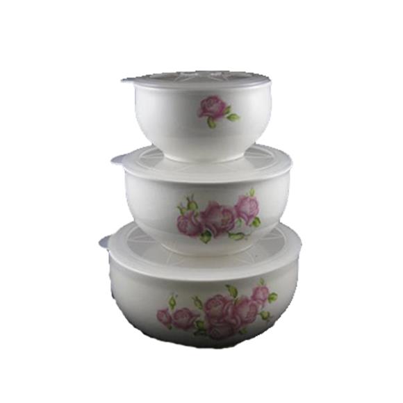3PC MICROWAVE BOWL SET W/ASSORTED FLOWER DESIGNS