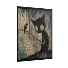 Load image into Gallery viewer, Rolled Poster – Moody Cat Art Print with Quote “Some Hear Silence, Others Hear the Hurting”
