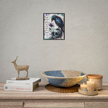 Load image into Gallery viewer, Rolled Poster — Raven &amp; Skull Watercolor Art Print with ‘Some storms don’t break you…’ Quote
