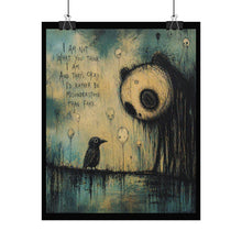 Load image into Gallery viewer, Dark Surreal Poster – “I Am Not What You Think” Crow &amp; Moon Art Print
