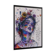 Load image into Gallery viewer, "Afraid Of Your Light" Pride Art | Sunflower Crown Sketch Portrait Poster
