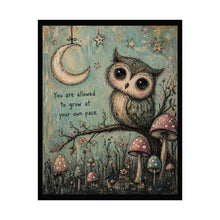 Load image into Gallery viewer, Owl Wall Poster — "You Are Allowed to Grow at Your Own Pace" Inspirational Nursery Art
