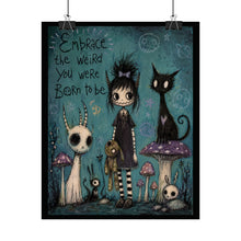 Load image into Gallery viewer, Mushrooms, Monsters &amp; Midnight Thoughts — Creepy Cute Art Print
