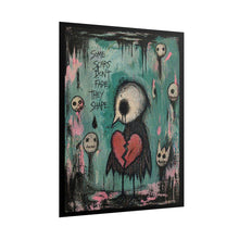 Load image into Gallery viewer, Rolled Poster — Moody Heartbird Art Print with “Some Scars Don’t Fade They Shape” Quote
