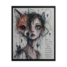 Load image into Gallery viewer, Surreal Fox-Girl Art Poster – "Weird Is Just a Side Effect" Rolled Wall Art
