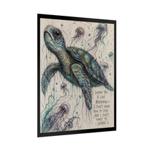 Load image into Gallery viewer, Sea Turtle Art Poster — "Loving You Is Like Breathing" Rolled Poster

