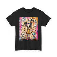 Load image into Gallery viewer, Cute Gothic Girl &amp; Aliens Tee — Rainy Umbrella Illustration T-Shirt

