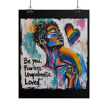 Load image into Gallery viewer, "Fearless Unapologetic Loved" Pride Wall Art | LGBTQ+ Identity Print
