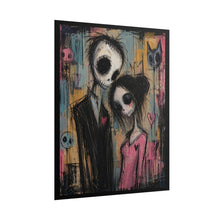 Load image into Gallery viewer, Gothic Skeleton Couple Art Poster – Spooky Cute Romantic Wall Art
