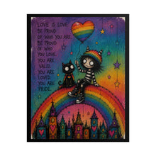 Load image into Gallery viewer, "Love Is Love You Are Valid" Print | Whimsical Character Heart Balloon Poster
