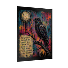Load image into Gallery viewer, Rolled Poster — Raven Moon Wall Art with Inspirational Quote: “You Survived the Nights…”
