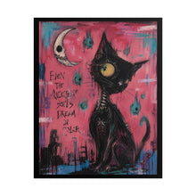 Load image into Gallery viewer, Even the Quietest Souls Dream in Color Rolled Poster — Gothic Whimsical Cat Fantasy Wall Art
