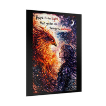 Load image into Gallery viewer, Hope Is The Light — Inspirational Phoenix Art Poster (Rolled)
