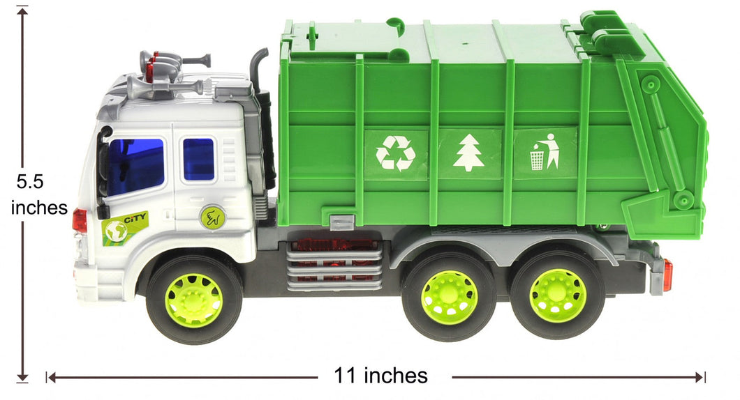 Friction Powered Garbage Truck With Lights And Sounds