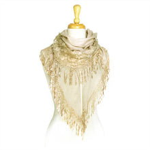 Load image into Gallery viewer, Fashion Lace Tassel Sheer Triangle Lightweight Scarf
