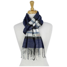 Load image into Gallery viewer, Plaid Cashmere Feel Scarf 12-pack Navy
