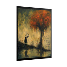 Load image into Gallery viewer, Rolled Poster — Moody Gothic Art Print with Quote “People can’t erase the past but they can build better after it”
