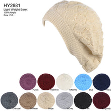 Load image into Gallery viewer, 12-pack Wholesale Beret Hat Light Knit Hat High Quality
