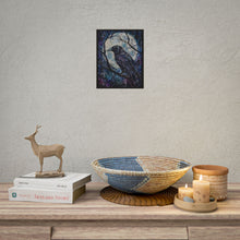 Load image into Gallery viewer, Gothic Celestial Raven Art Print – Dark Whimsy Crow on Branch with Full Moon Wall Decor
