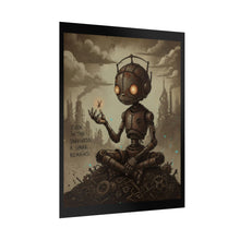 Load image into Gallery viewer, Steampunk Robot Poster — 'Even In The Darkness A Spark Remains' Rolled Art Print
